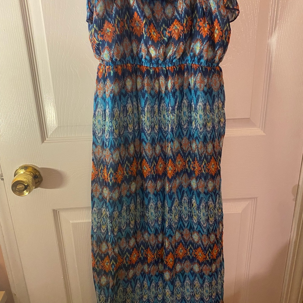 Pinky Vibrant Blue and Orange Dress